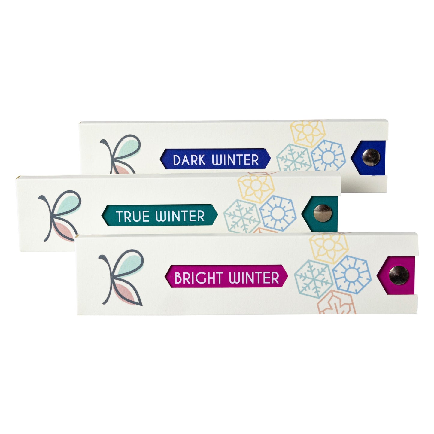 Complete Set of 12 Seasonal Colour Palettes – 12 Season Colour Analysis Fans by Kelly Tavora.