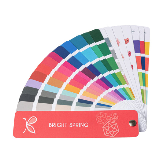BRIGHT/CLEAR SPRING Colour Palette – 12 Season Colour Analysis Fan by Kelly Tavora.
