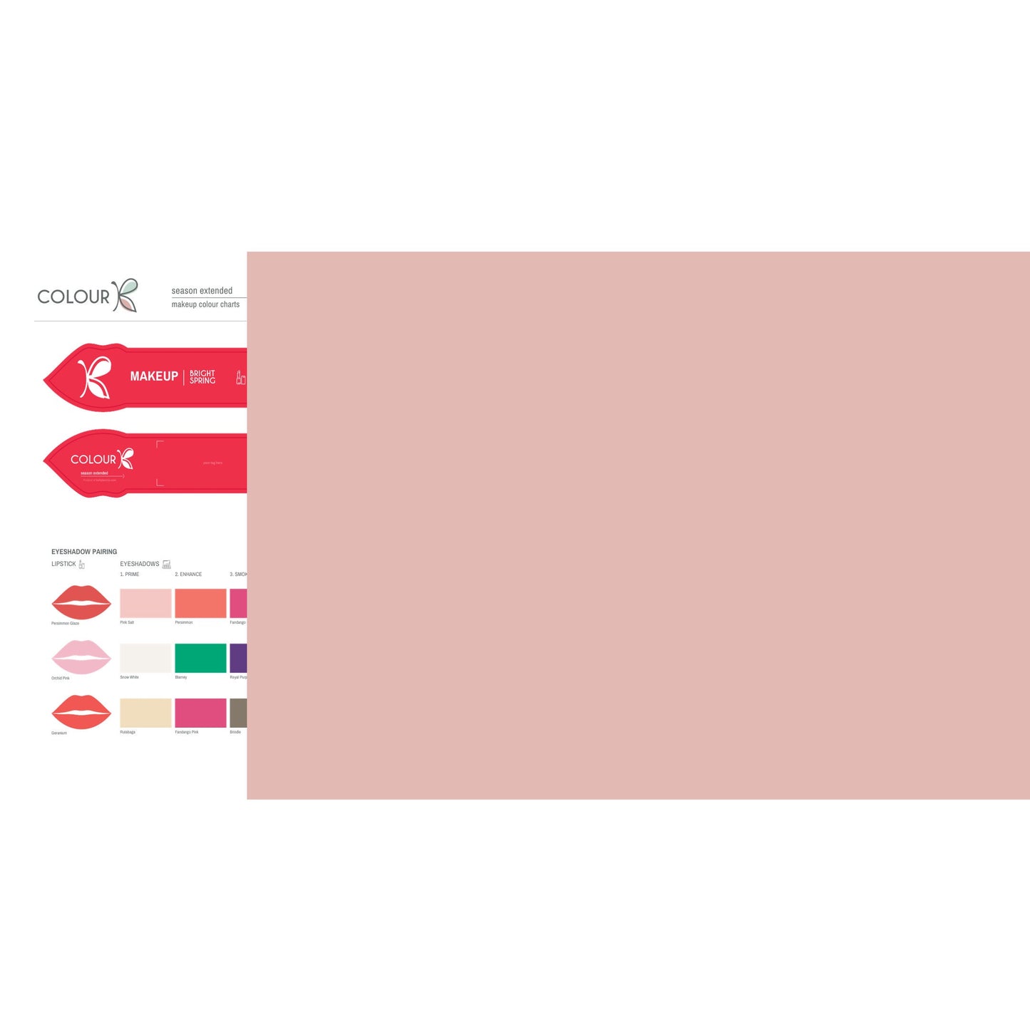 BRIGHT/CLEAR Spring Makeup DIGITAL colour palette