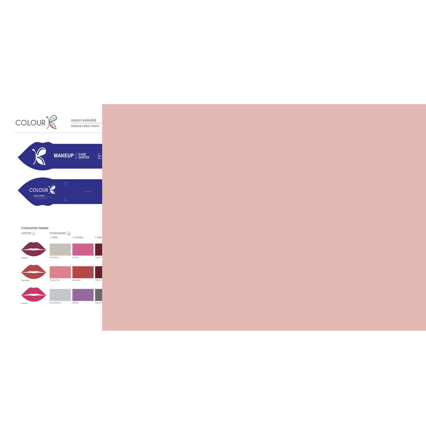 DARK / DEEP Winter Makeup DIGITAL colour palette