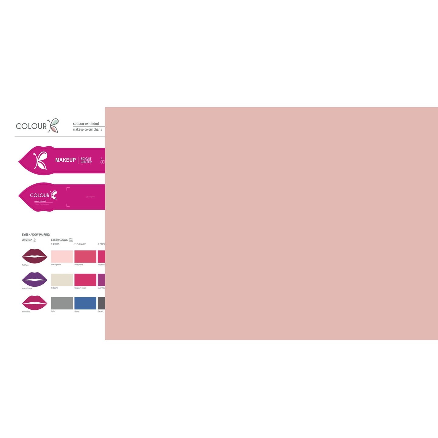 BRIGHT/CLEAR Winter Makeup DIGITAL colour palette