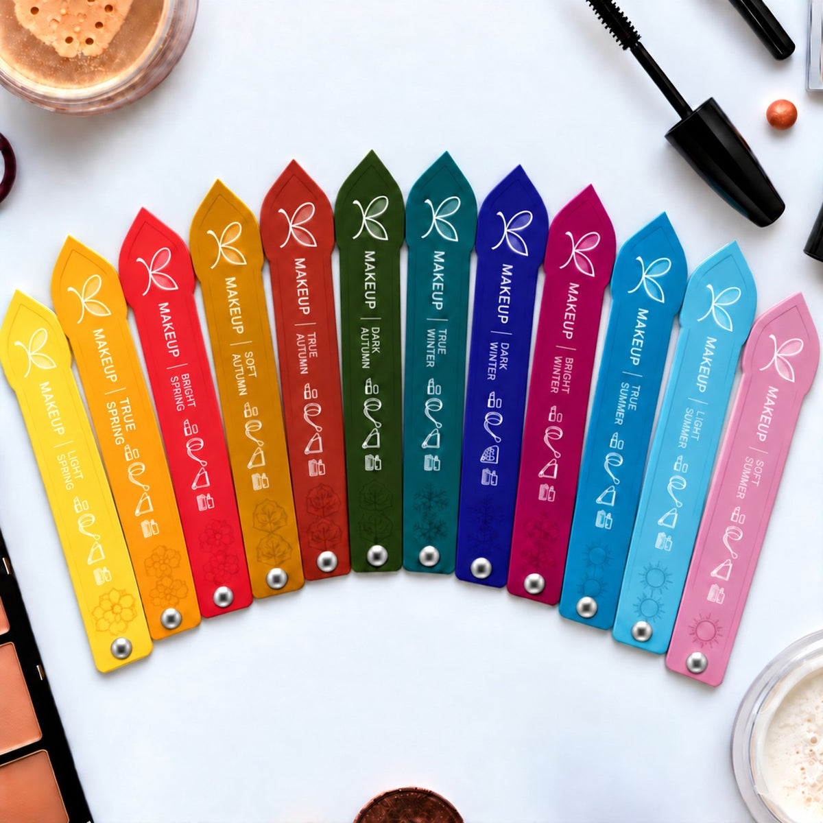 Professional 12-Season Makeup Colour Palette Fan Set: Personal Colour Analysis Tool